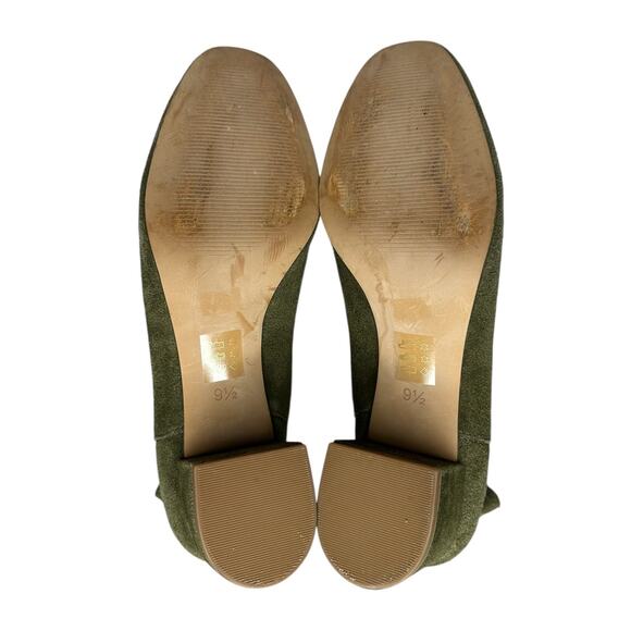 Madewell Chelsea Olive Green Suede Ankle Fall Booties Boots Block Heel Size 9.5 - Picture 10 of 11